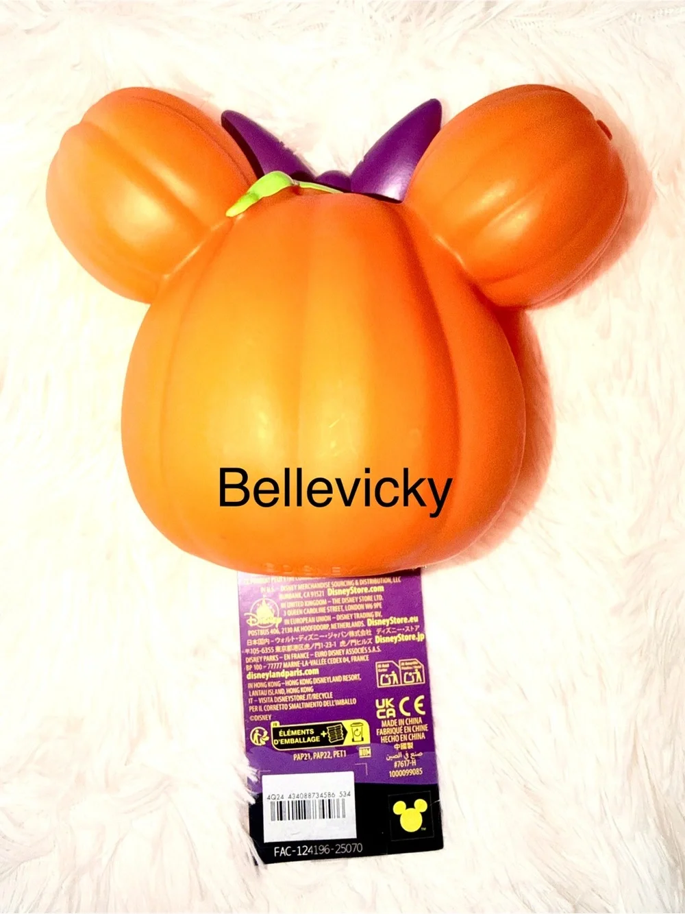 Disney Minnie Mouse Halloween Pumpkin Table Light with Purple Bow - 🎃